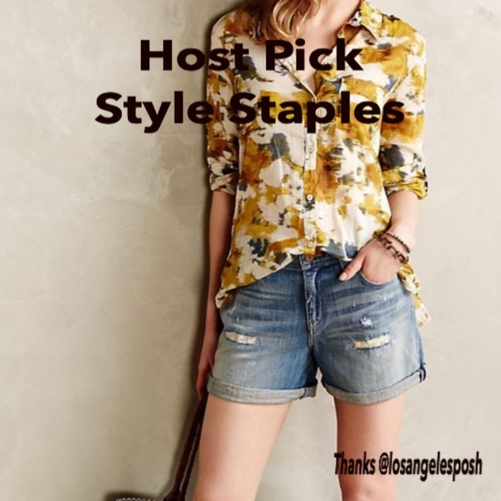 Anthropologie Blue Jean Shorts